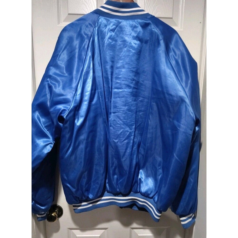 Vintage 80s Auburn Sportswear Varsity Bomber Nylon Satin Jacket Mens 3XL Blue - Picture 2 of 14